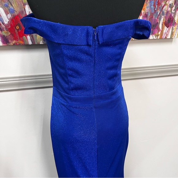 Lucci Lu stretch Metallic gown Royal Blue #981048 - Picture 4 of 6